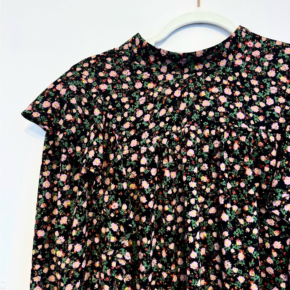 Floral Black Top